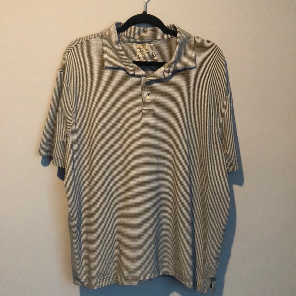 Jos. A. Bank 1905 Tailored Fit Size XL Blue and White Stripe Polo